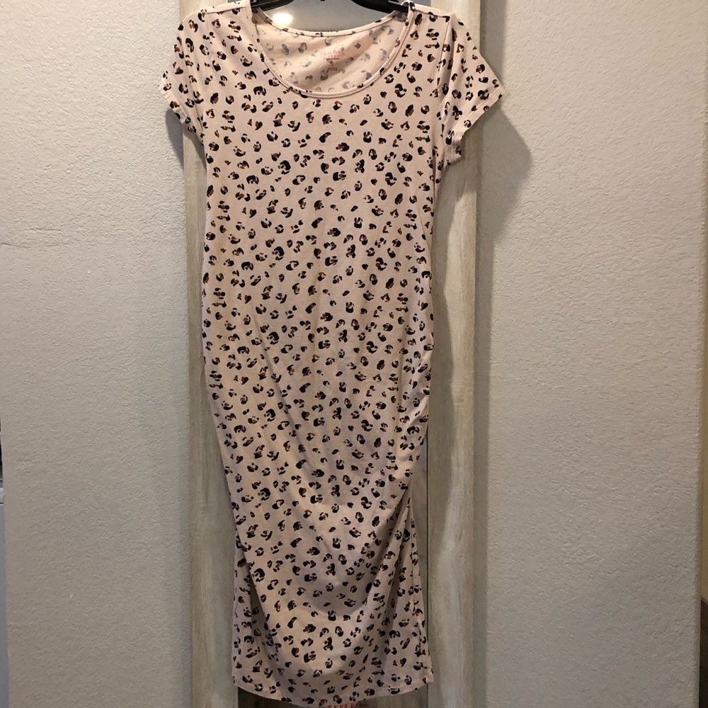 Cheetah print maternity dress